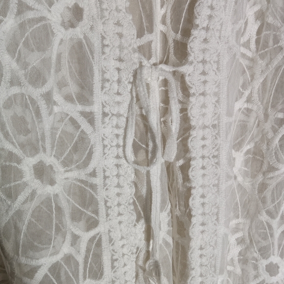 Anthropologie Do Everything in Love Cream Lace Long Kimono Shawl Cover up OSFA - Picture 6 of 11